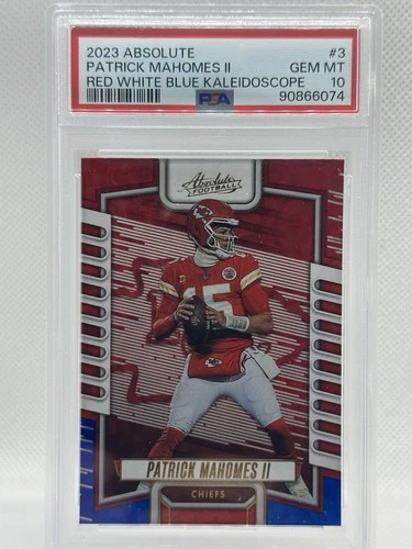 2023 Absolute Patrick Mahomes Red White Blue Kaleidoscope PSA 10