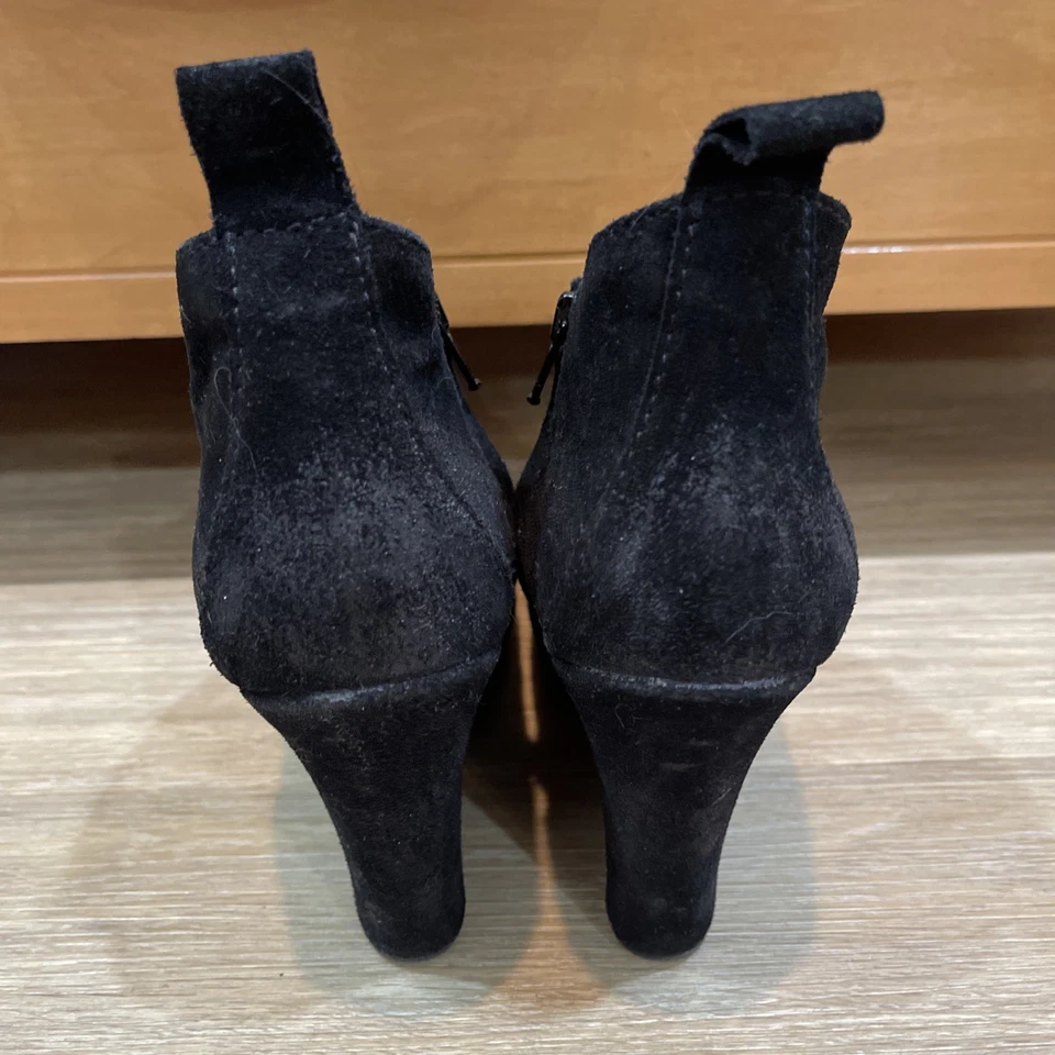 Diesel 超高黑色麂皮绒短靴楔形拉链 8 M 码 — 第 4/4 张图片