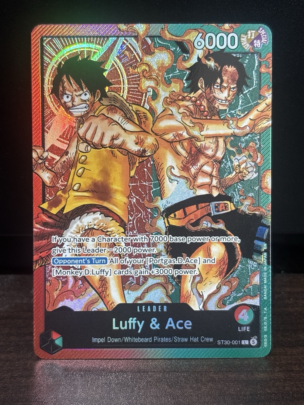 Luffy & Ace ST30-001 Leader Starter Deck EX Luffy & Ace One Piece English NM