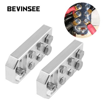 Pair of Car Audio 6 Spot Flat Battery Terminals Bolt Use Only Aluminum Grade