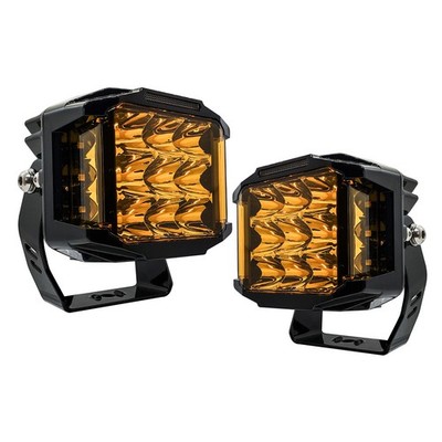 100W Side Emitting Amber LED Pod - 5'' (PAIR) SHIPS FROM USA!!!