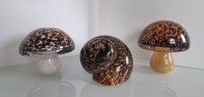 Wedgewood Glass Mushrooms & Nautilus Shell.