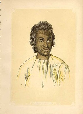 The Malay Portrait 1860 Coloured Engraving Sepia Old Antique Print