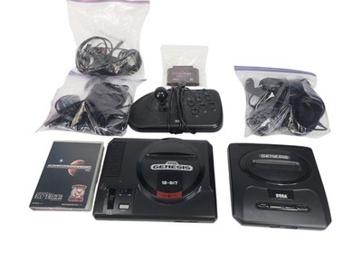 Sega Genesis Model 1 & Model 2 Consoles w Cables Everdrive MD Power Base Mini FM
