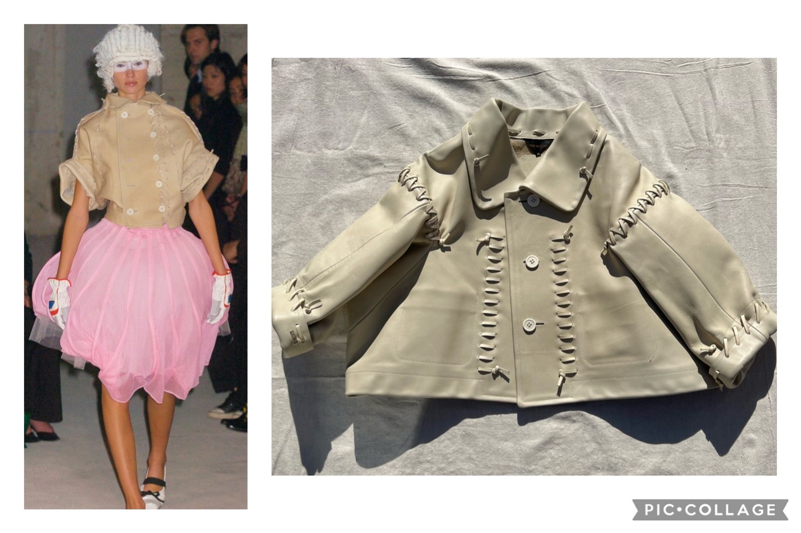 Chaqueta de cuero Comme des Garçons Primavera/Verano 2005 'Bailarina Motorbike' - RARA