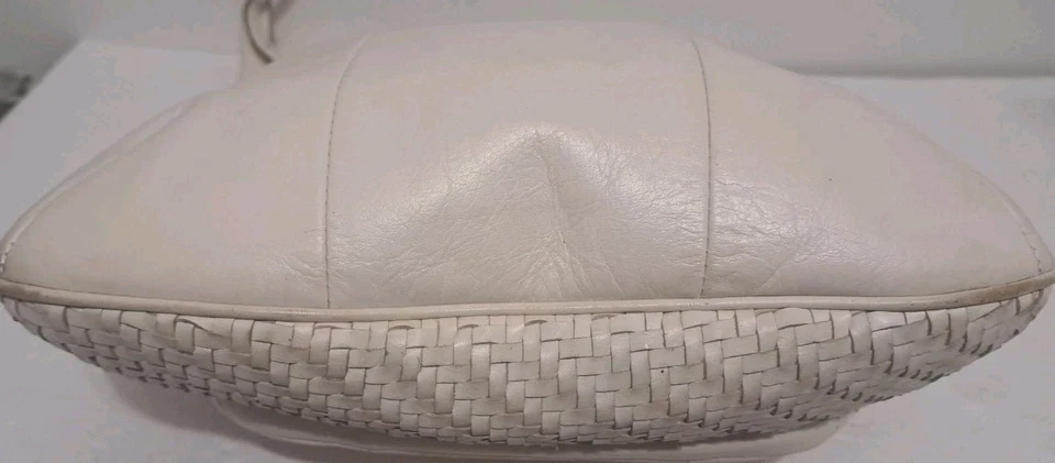 Cartera de cuero tejida Coach Kristin de colección forro azul de hombro Foto 4 de 4