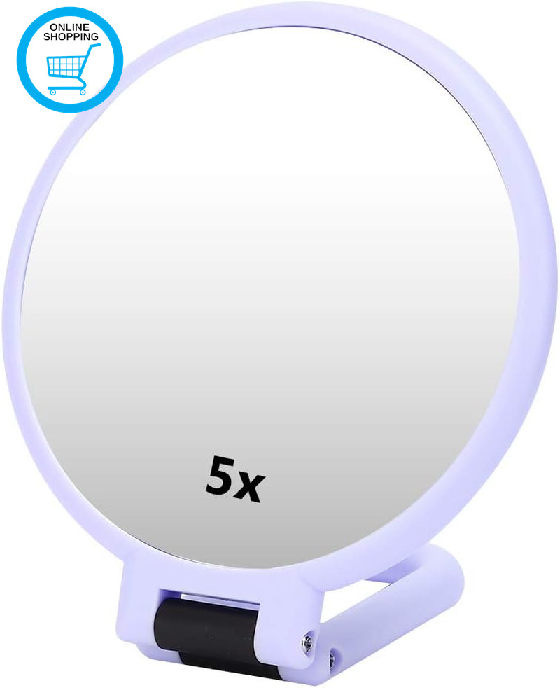 5X Magnifying Makeup Mirror, Folding Adjustable Cosmetic Mirror, Travel Portable