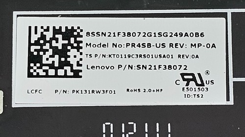 Teclado retroiluminado Lenovo Slim 7 14IAP7 genuino para computadora portátil plateado EE. UU. SN21F38072 - Imagen 3 de 3