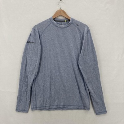 tasc Performance Shirt Mens Medium Heather Blue Long Sleeve Bamboo Blend Preppy