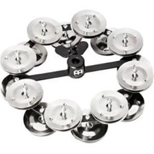 Meinl Headliner Hi Hat Tambourine 5 Steel Jingles 2 Row Black