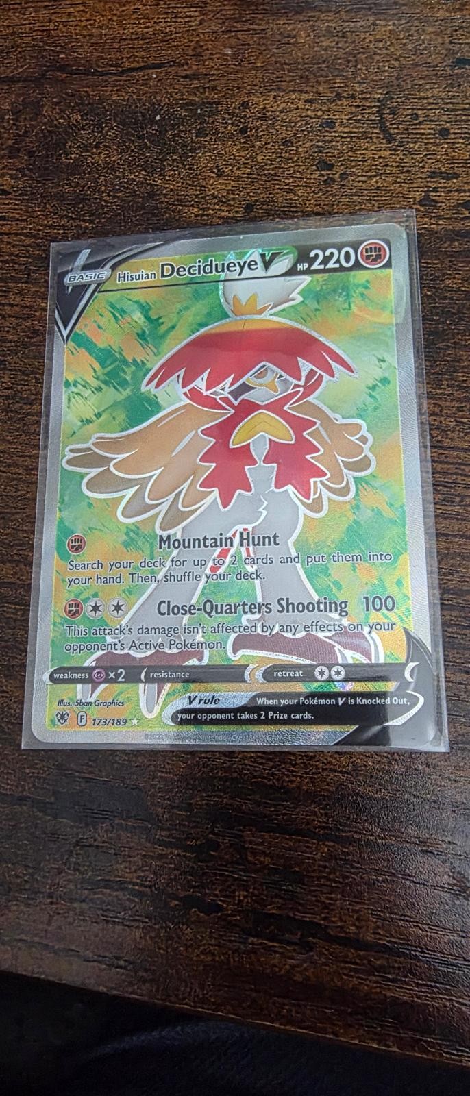 Hisuian Decidueye V 173/189 Ultra Rare Astral Radiance Pokemon Holo Near Mint