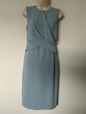 Hobbs Blue Shift Dress Layered Front Size 8 Sleeveless Excellent Condition