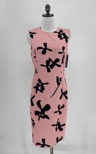 Sachin + Babi Noir Pink Floral Print Sleeveless Midi Anna Dress Sz 6 NEW