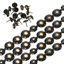 6Pcs Upholstery Nailhead Trim, 1 Meters Glossy Tacks Strips 16mm Black-Gold 