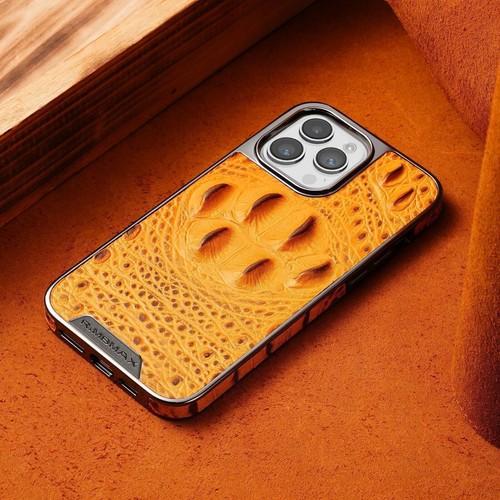 Funda protectora de cuero genuino con patrón de cocodrilo para iPhone 12 13 14 15 16 Pro - Imagen 33 de 35