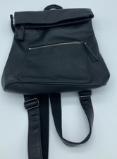 Soft Faux Leather Black Backpack Purse Adjustable Straps Top Handle