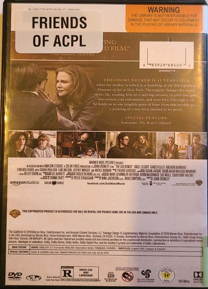 The Goldfinch (DVD, 2019)