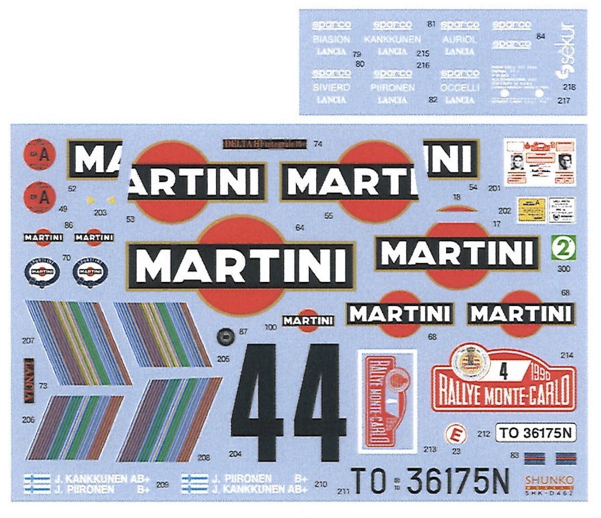 SHUNKO Model 1/12 Lancia Delta HF Integrale Martini Monte1990
