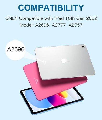 Tastatur Hülle für iPad 11./10. Gen A16 mit Trackpad Stifthalter 7 Farben Rückseite - Bild 12 von 16
