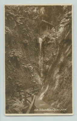 POSTKARTE Shanklin Chine, Isle of Wight Wasserfall, RPPC