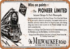 METAL SIGN - 1932 Milwaukee Road Pioneer Limited - Vintage Look Reproduction