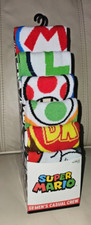 Nintendo Super Mario Men's Crew Sock 6 Pack Pair Size 8-12 NOS
