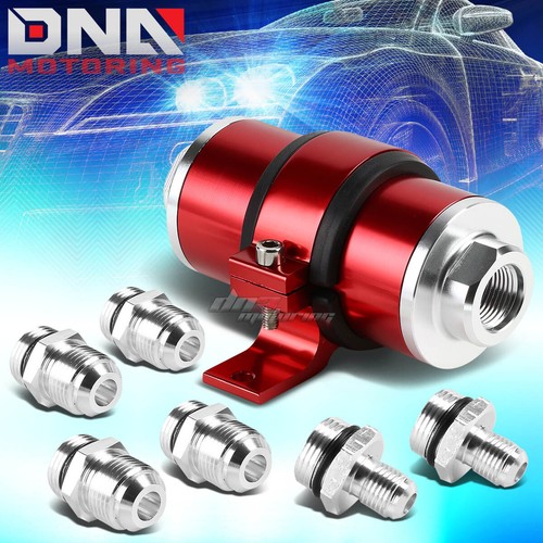 AN6/AN8/AN10 ROJO ELEMENTO 30 MICRAS ALUMINIO FILTRO COMBUSTIBLE/GASOLINA EN LÍNEA + SOPORTE - Imagen 1 de 4