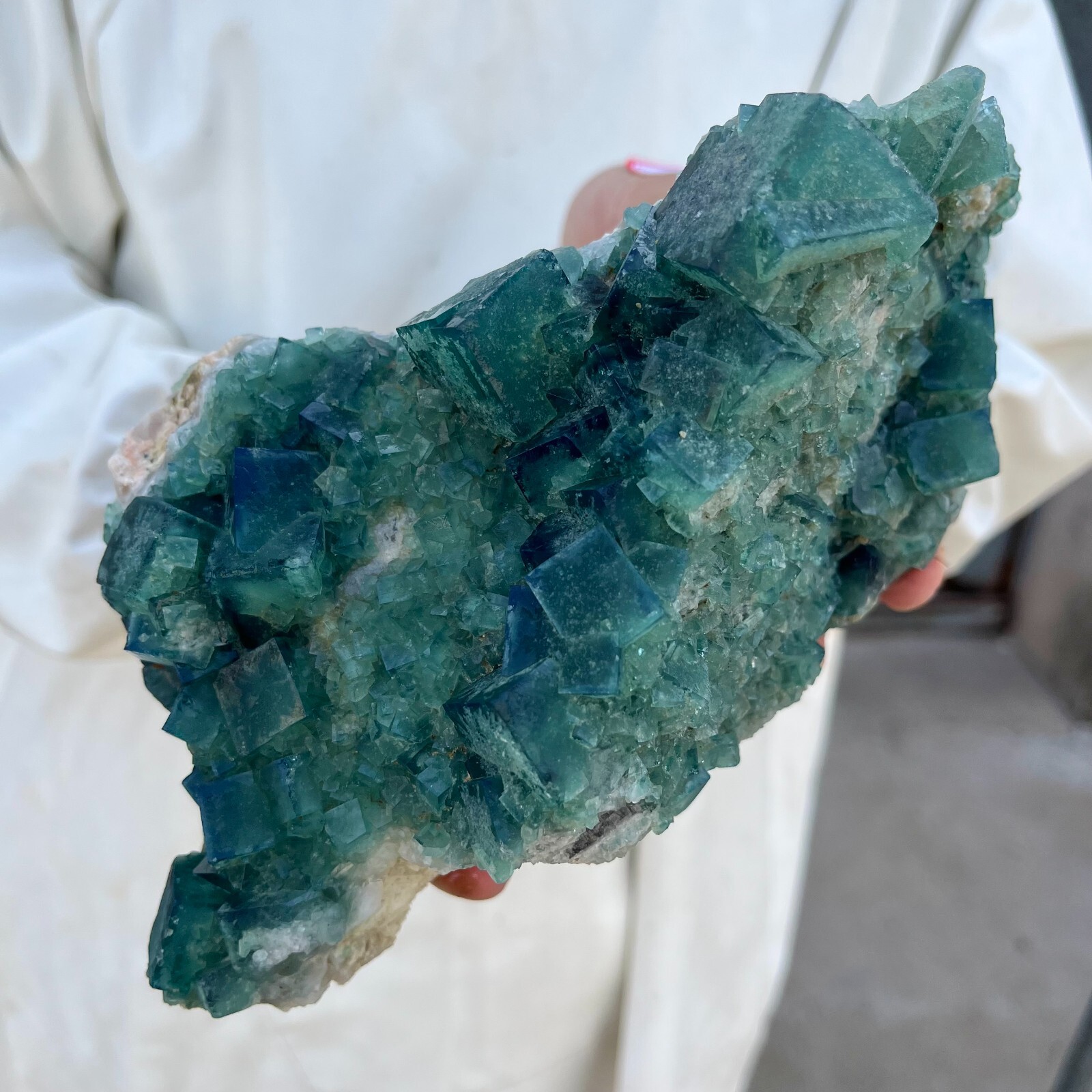 4.4lb Natural Green Fluorite Crystal Cluster Healing Specimen