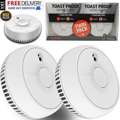 3 x Smoke Alarm and Test Button with Batteries Twin Pack