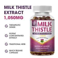 Milk Thistle (Silymarin) w/ Dandelion Extract Support Liver Cleanser Liver Detox