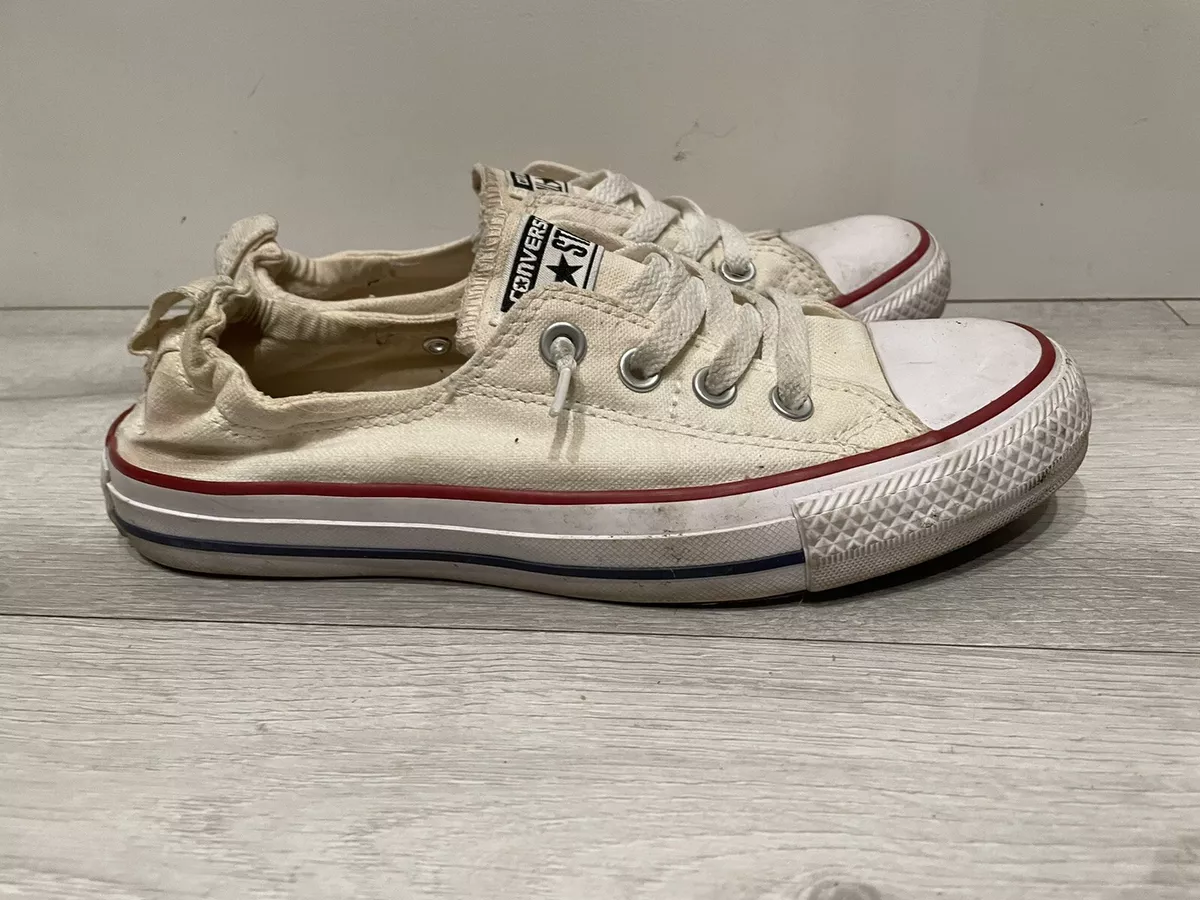 Size 8 -Converse White All Star Cut Shoes Elastic Back Sneaker | eBay