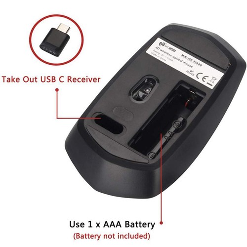 Type C Wireless Mouse- Wireless Mouse DPI Adjustment for USB C Devices - Picture 3 of 8