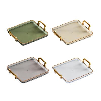 Serviertablett Kosmetik Aufbewahrung mit Griffen, Schmuck Schlüssel Aufbewahrung Tablett Organizer