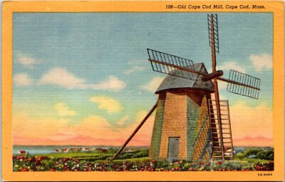 Old Cape Cod WindMill Massachusetts Postcard B41