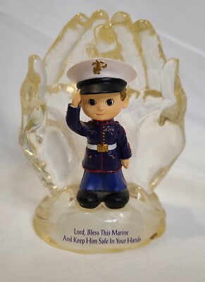 USMC Marine Sculpture Lord, Bless This Marine In God s Hands Collection