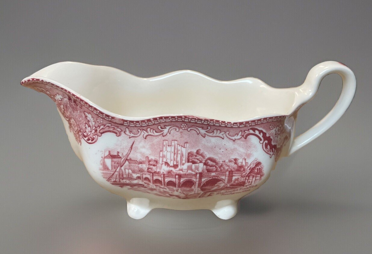 Rare Johnson Bros”Old Britain Castles” Gravy Boat, Crown Mark, VGC, No Stains