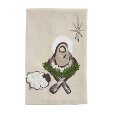 Mud Pie Home Baby Jesus Christmas Nativity Painted Bath Hand Towel