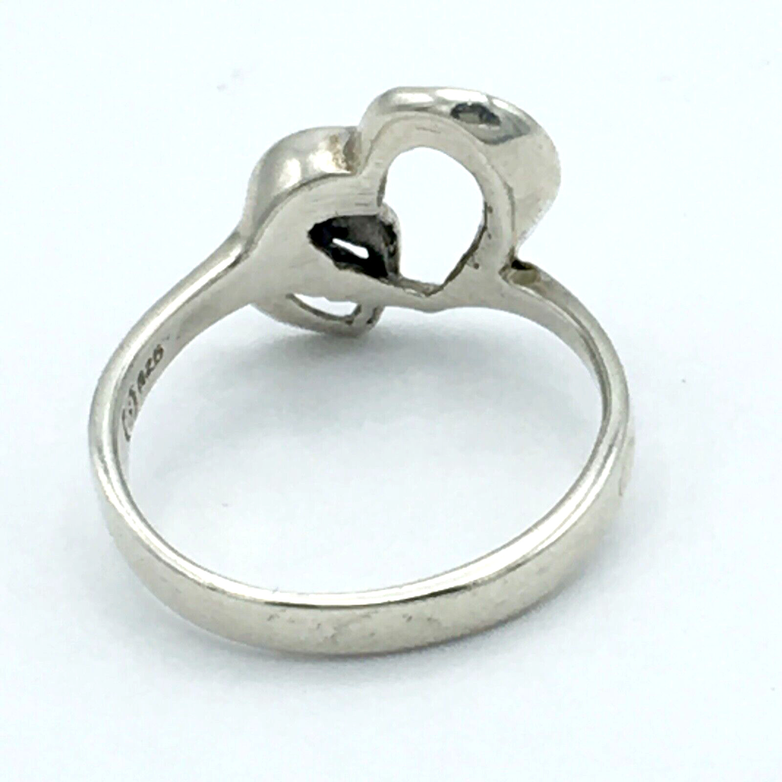 DOUBLE interlocking HEART sterling silver ring - … - image 6