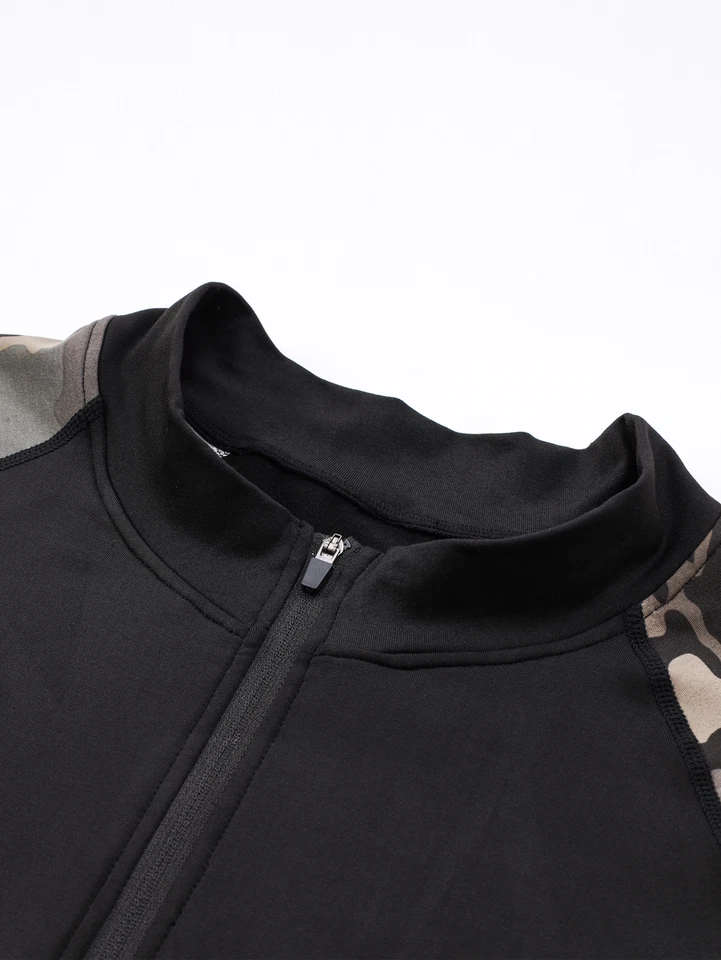 Men's Thermal Underwear Set 1/4 Zip Winter Warm Fleece Compression Base Layer - Image 3 of 4