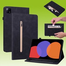 For Xiaomi Pad 6 / 6 Pro Black Faux Leather Sleeve Tablet Case Zipper