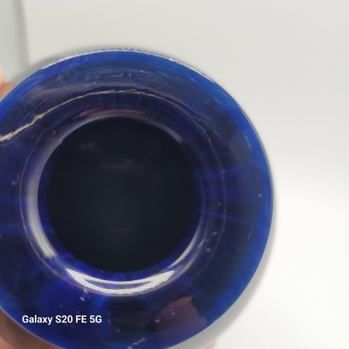 Orwell Glass Studio Signed Cobalt Blue Vase with Millefiori Art Glass 5" - Picture 15 of 16