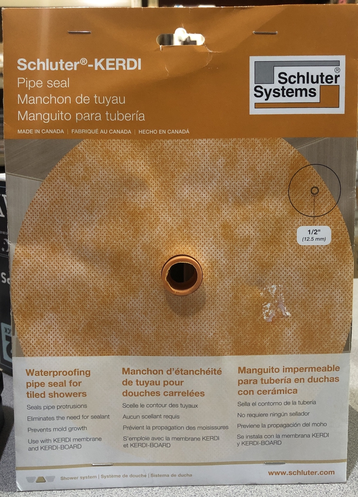 Schluter Systems Kerdi SEAL Pipe Nipple Opening 1/2" eBay