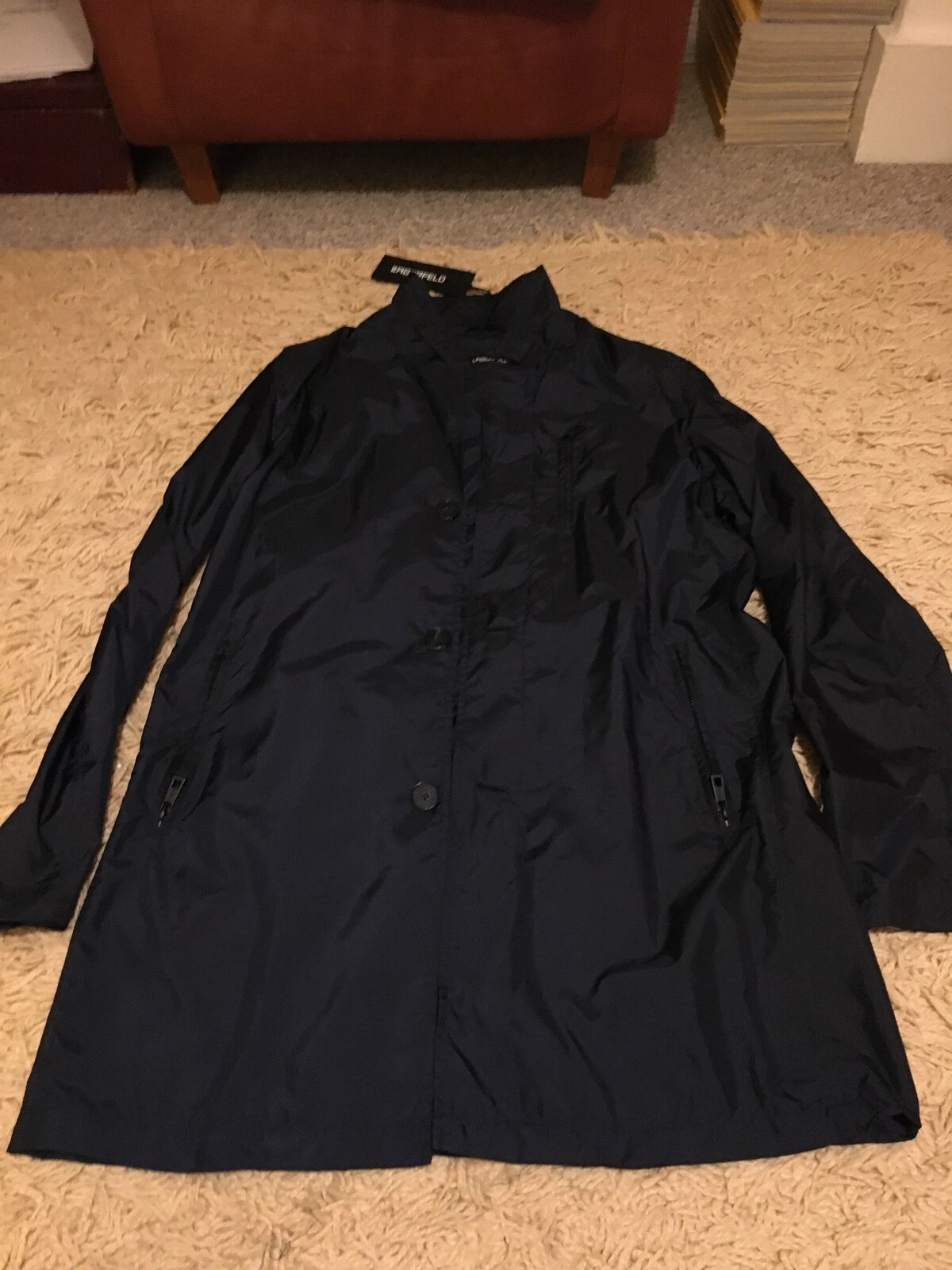 KARL LAGERFELD rain coat navy new with tags
