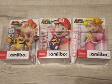 Mario, Peach & Bowser Amiibo Figure Nintendo Super Mario Series US Red Base