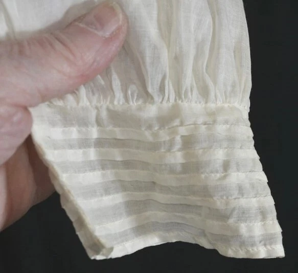 Blusa antigua blanca encaje/césped mujer manga larga busto 34 victoriano 1800 Foto 4 de 4