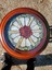 rare solid wood rose pattern stained glass accent table