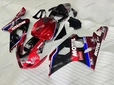 For GSXR600/750 04 05 Candy Red Black ABS Injection Mold Bodywork Fairing Kit