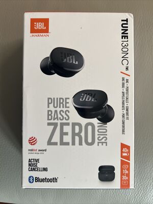 JBL Tune 130NC Wireless Pure Bass Sound In-Ear Headphones Black JBLT130NCTWSBAM 