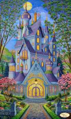 Magic Сastle Bead Embroidery Scheme on Canvas DIY Stamped Printed Pattern tk-079