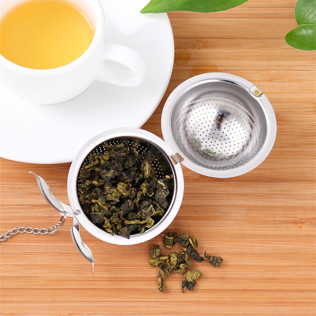 2-Pack Stainless Steel Fine Mesh Tea Strainer & Sugar Shaker - Reusable Diffuser For Loose Leaf & Spices